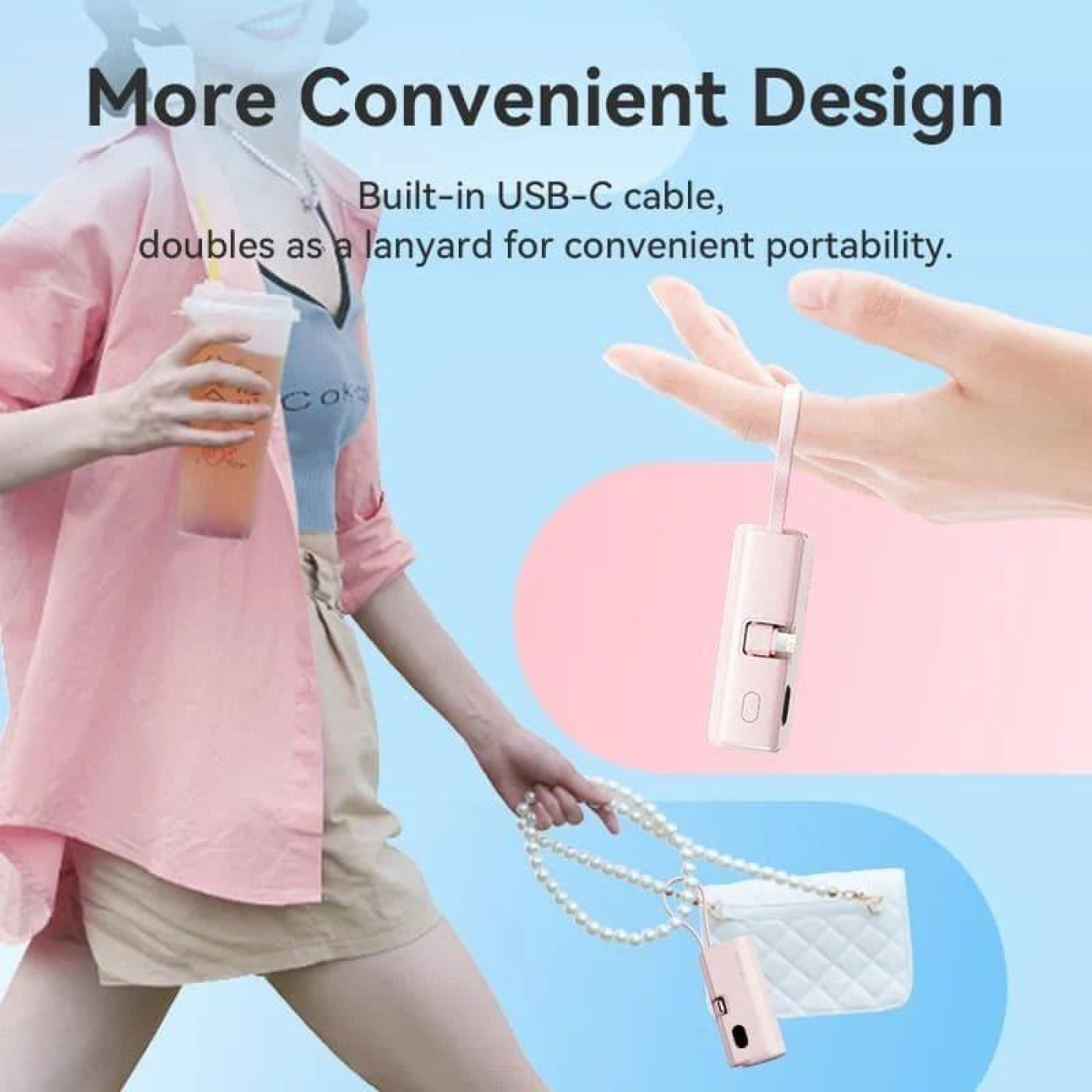 Павербанк Vention Pink 4800 mAh / 22.5 Вт (FHRP0)