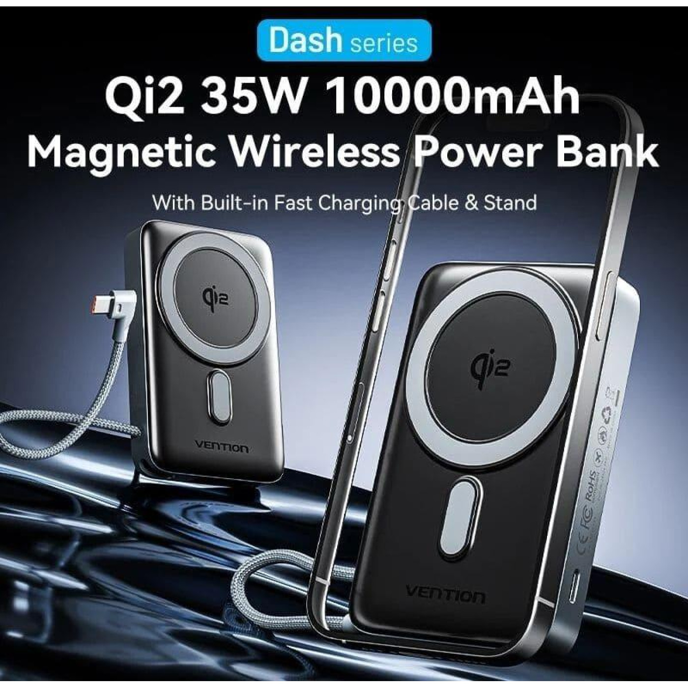Павербанк Vention Gray 10 000 mAh / 35 Вт (FKHH0)