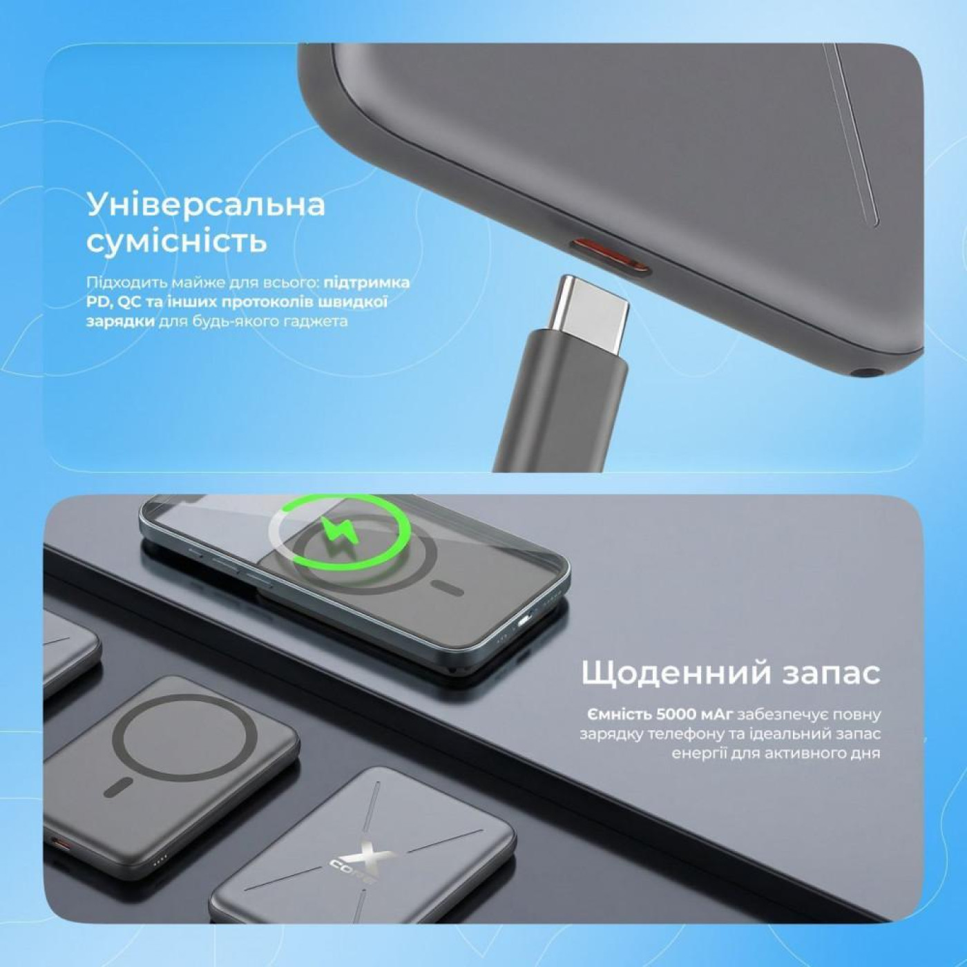 Павербанк Proove X-Core Purple 5 000 mAh / 20 Вт (PNXC20010009)