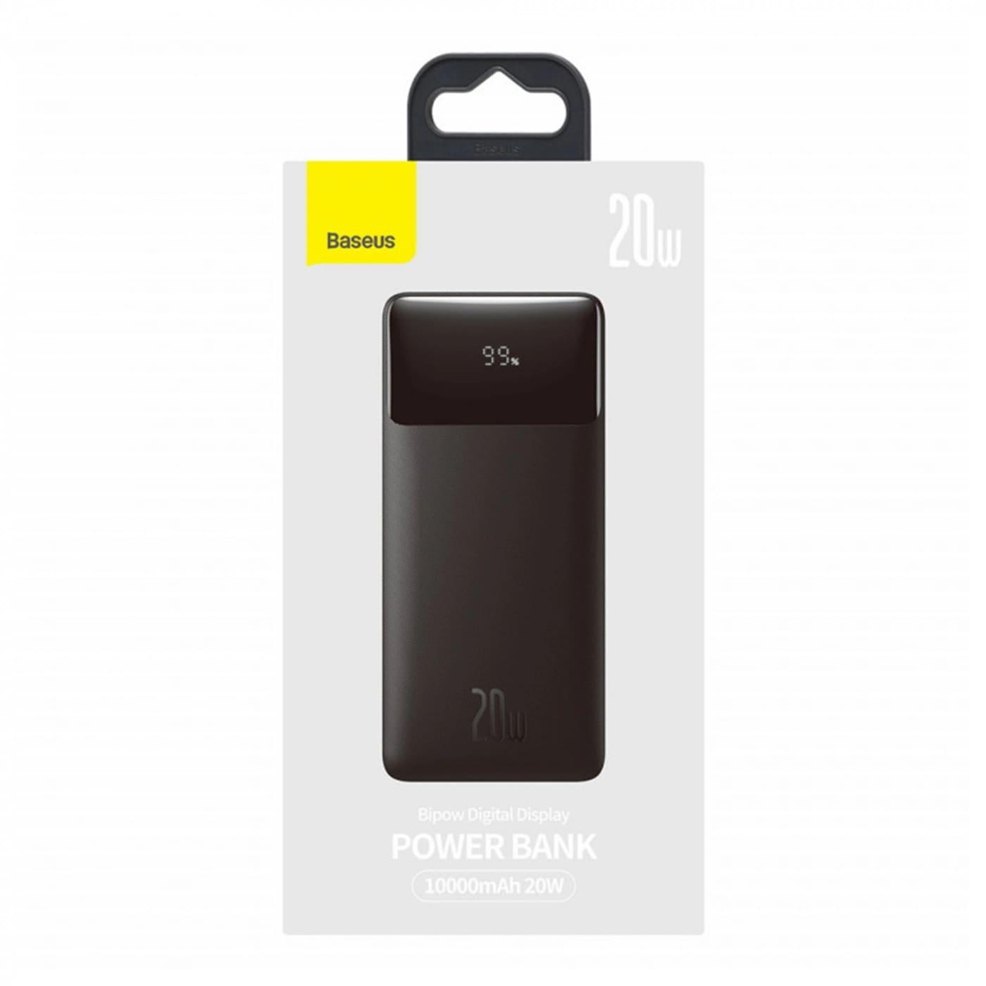 Павербанк Baseus Bipow Digital Display Fast Charge Power Bank 10000mAh 20W Black Overseas Edition 10 000 mAh / 20 Вт (PPBD050301)