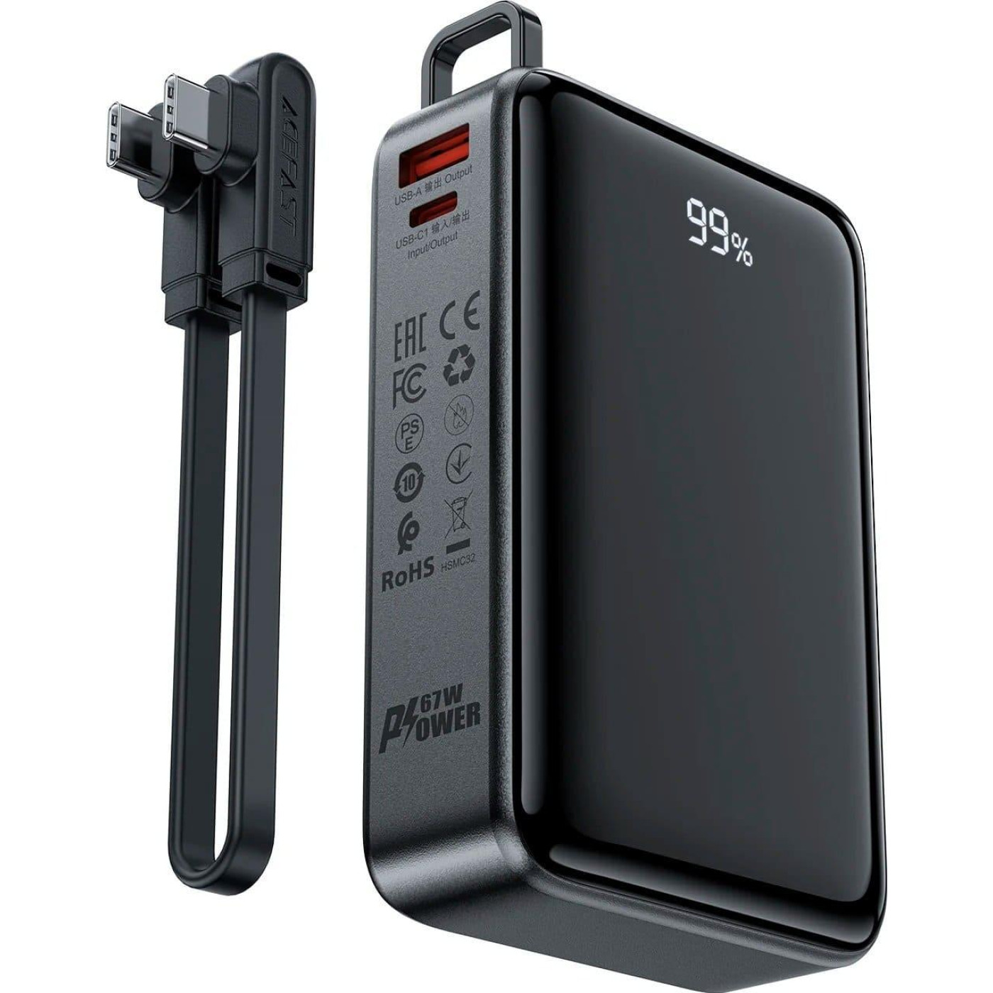 Павербанк Acefast Black 20 000 mAh / 67 Вт (6974316282723)