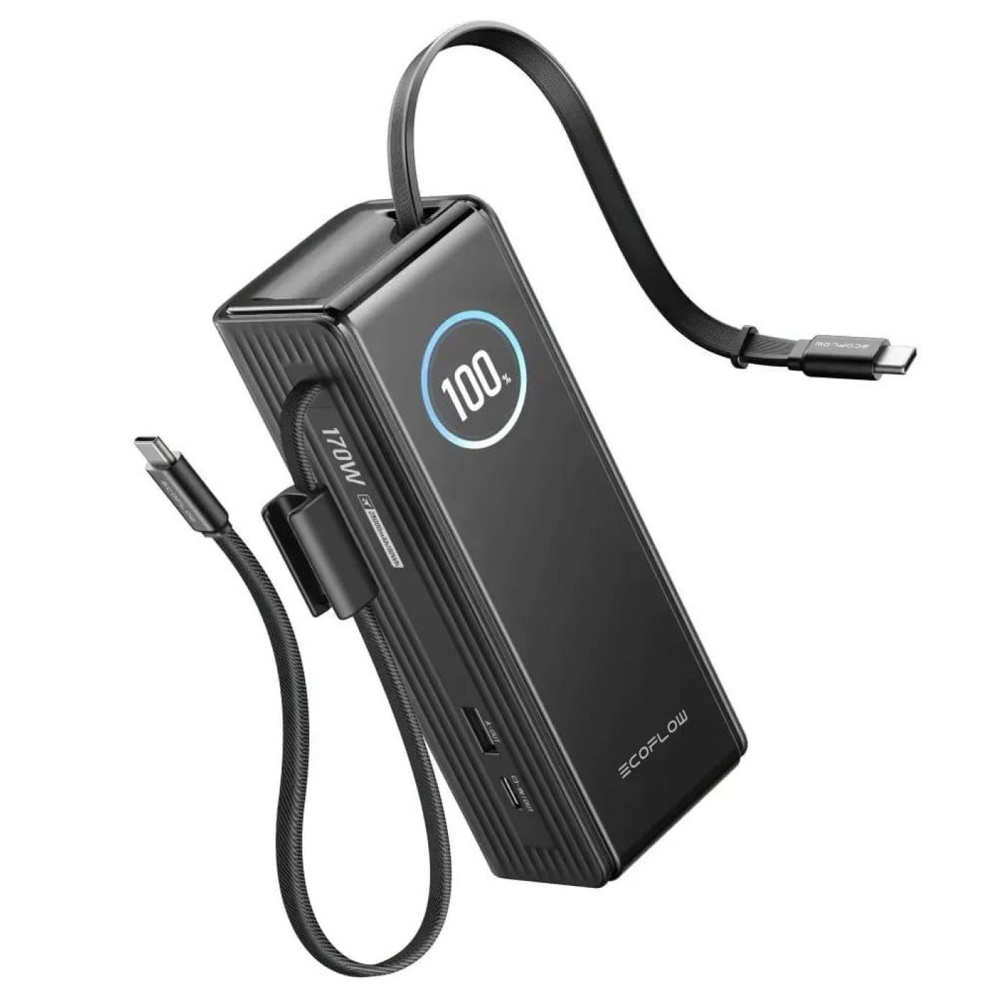 Павербанк EcoFlow RAPID Power Bank з кабелями Black 25 000 mAh / 170 Вт (EF-RAPID25K100W-B-EU)