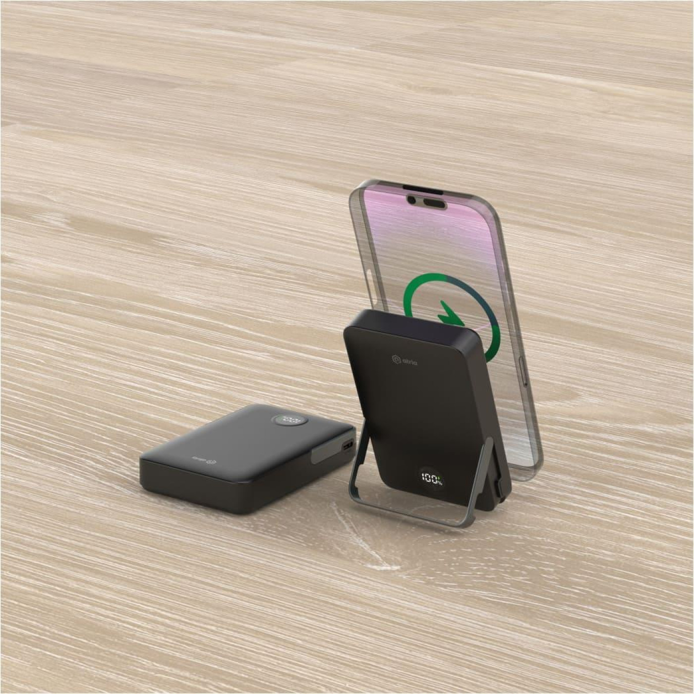 Павербанк ATRIA Black 10 000 mAh / 15 Вт (WPD-W57B)