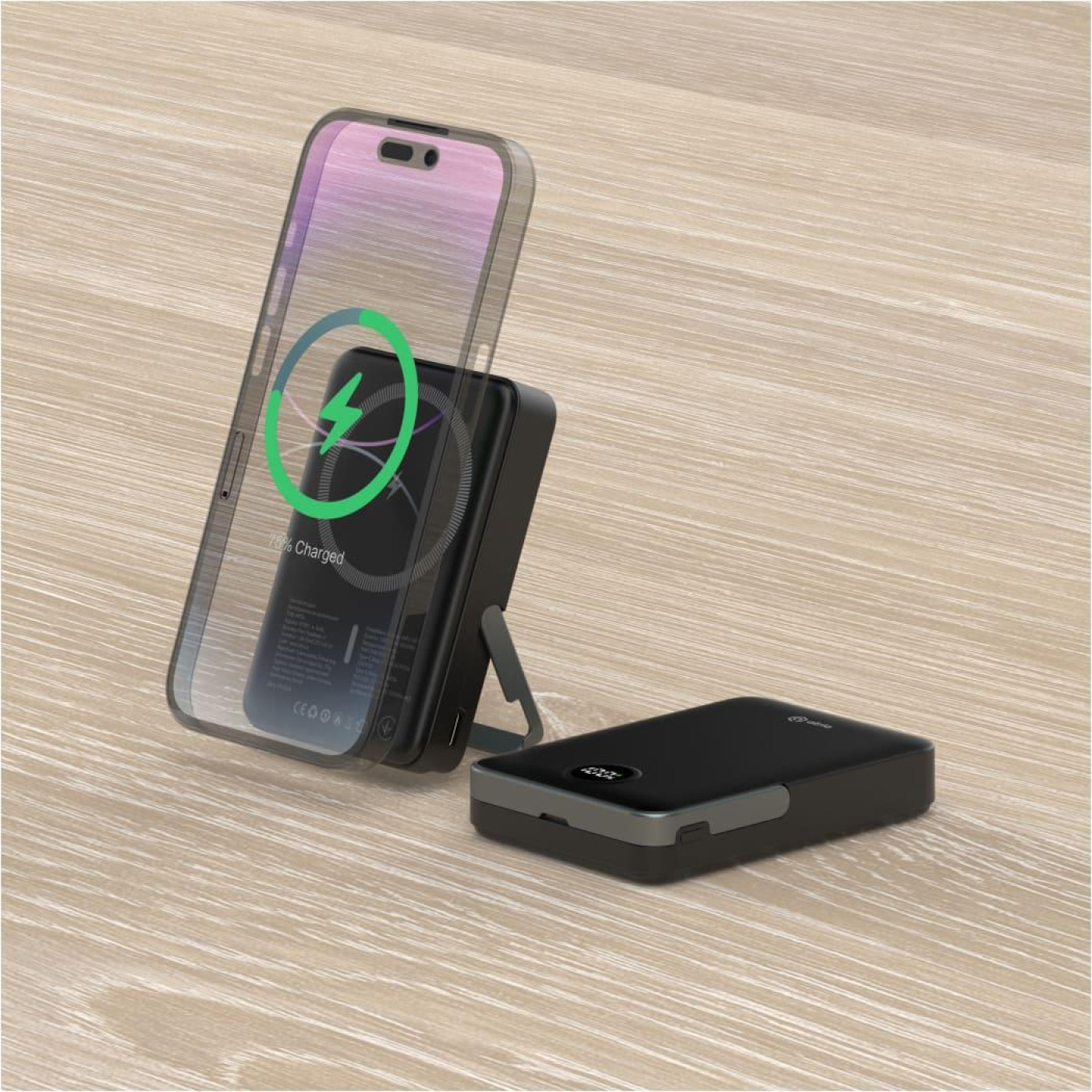 Павербанк ATRIA Black 10 000 mAh / 15 Вт (WPD-W57B)