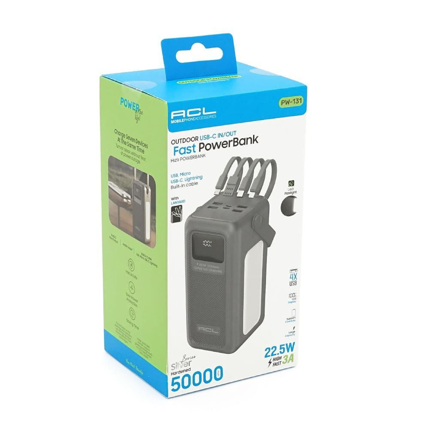 Павербанк ACL 50 000 mAh / 22.5 Вт PW-131)
