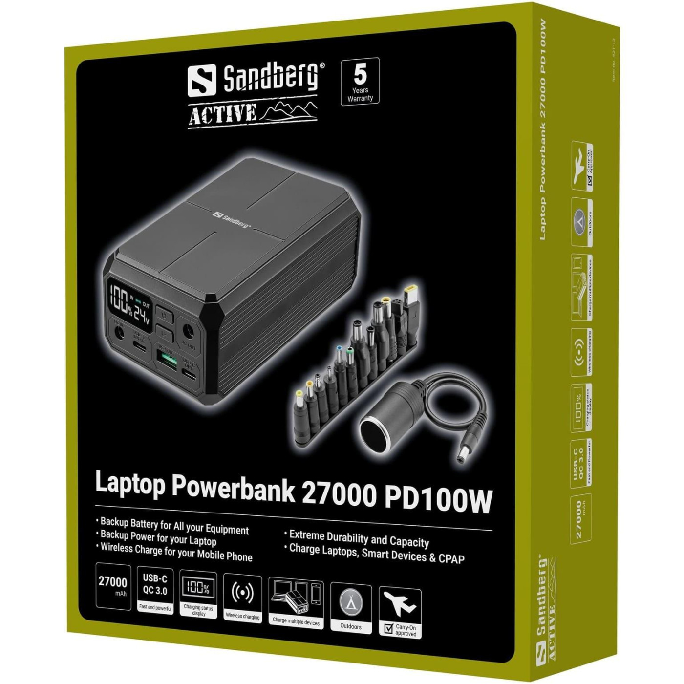 Павербанк Sandberg Black 27 000 mAh / 100 Вт (421-13)