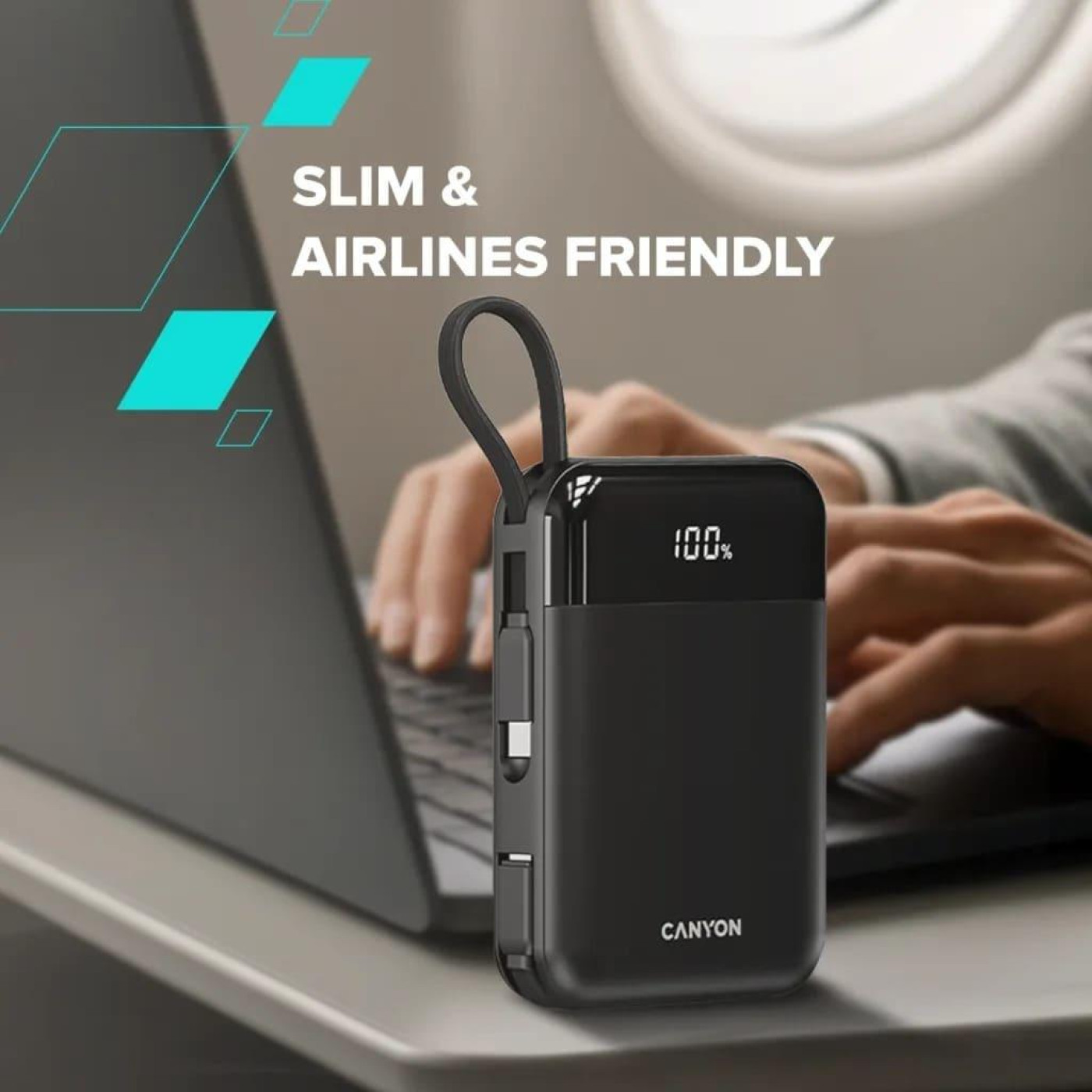 Павербанк Canyon OnPower Black 10 000 mAh / 22.5 Вт (CNS-CPB104B)