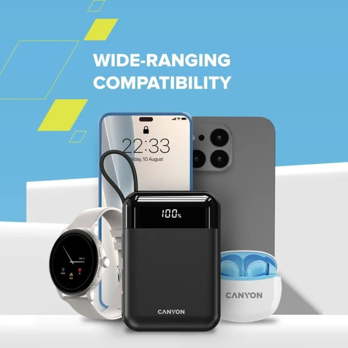 Павербанк Canyon OnPower Black 10 000 mAh / 22.5 Вт (CNS-CPB104B)