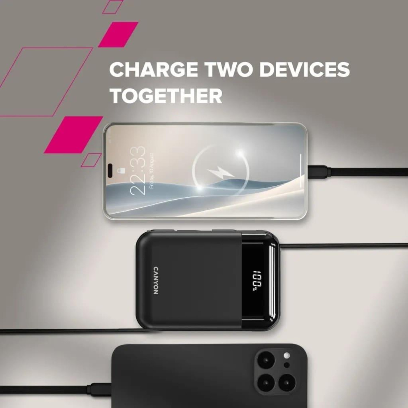 Павербанк Canyon OnPower Black 10 000 mAh / 22.5 Вт (CNS-CPB104B)