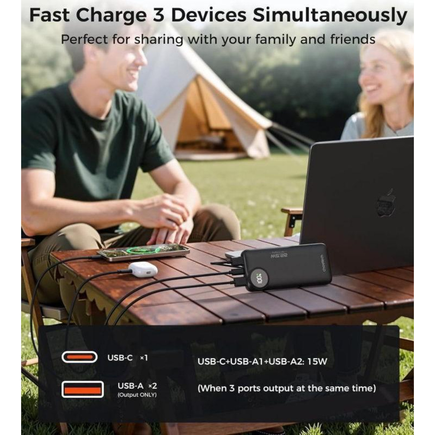 Універсальна мобільна батарея Choetech B791 10000mAh 22.5W Black