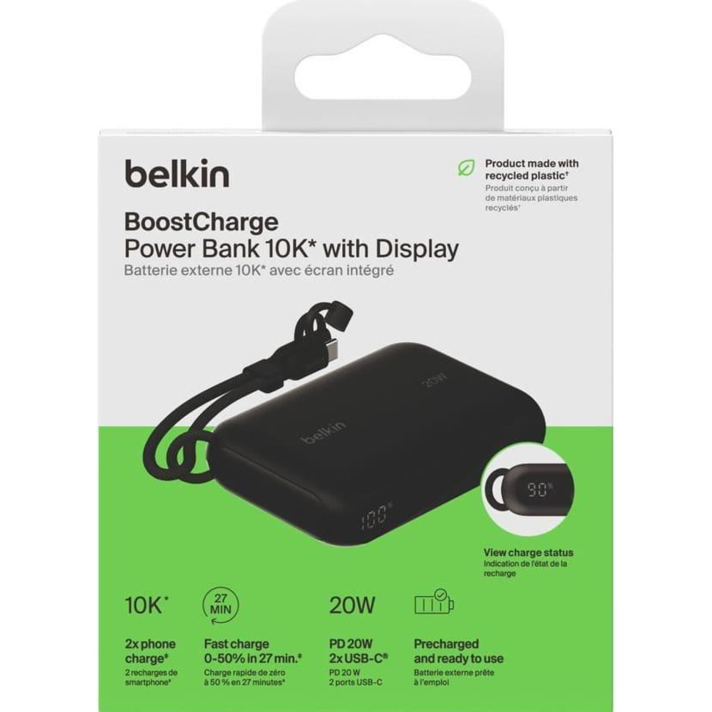 Павербанк Belkin Black 10 000 mAh / 20 Вт (BPB027HQBK)