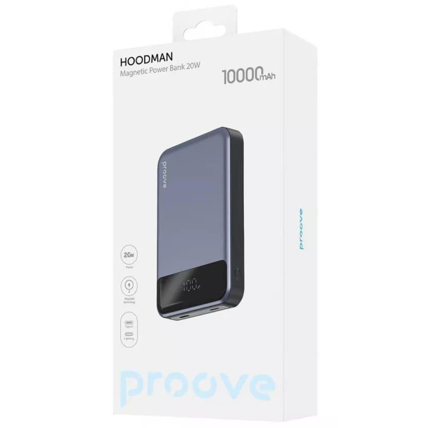 Павербанк Proove Hoodman Magnetic Gray 10 000 mAh / 20 Вт (PBH120010003)