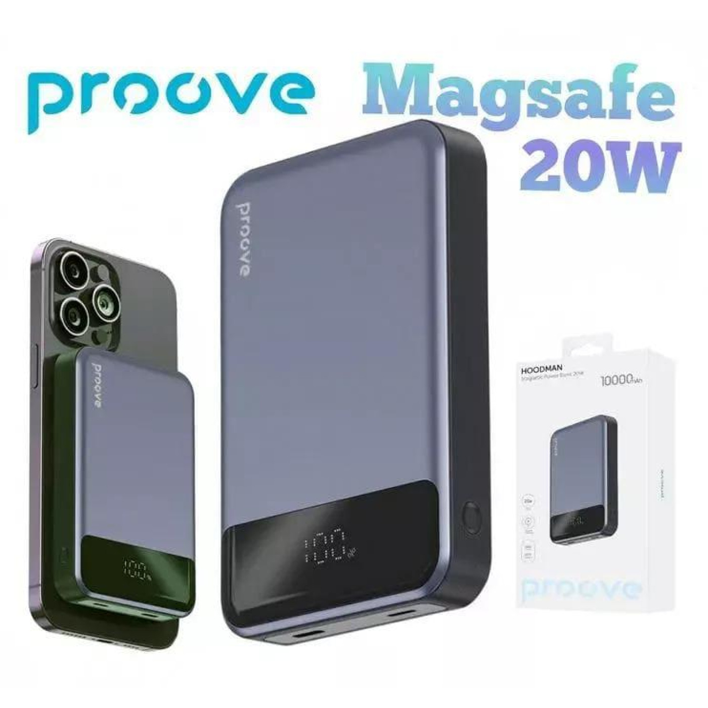 Павербанк Proove Hoodman Magnetic Gray 10 000 mAh / 20 Вт (PBH120010003)