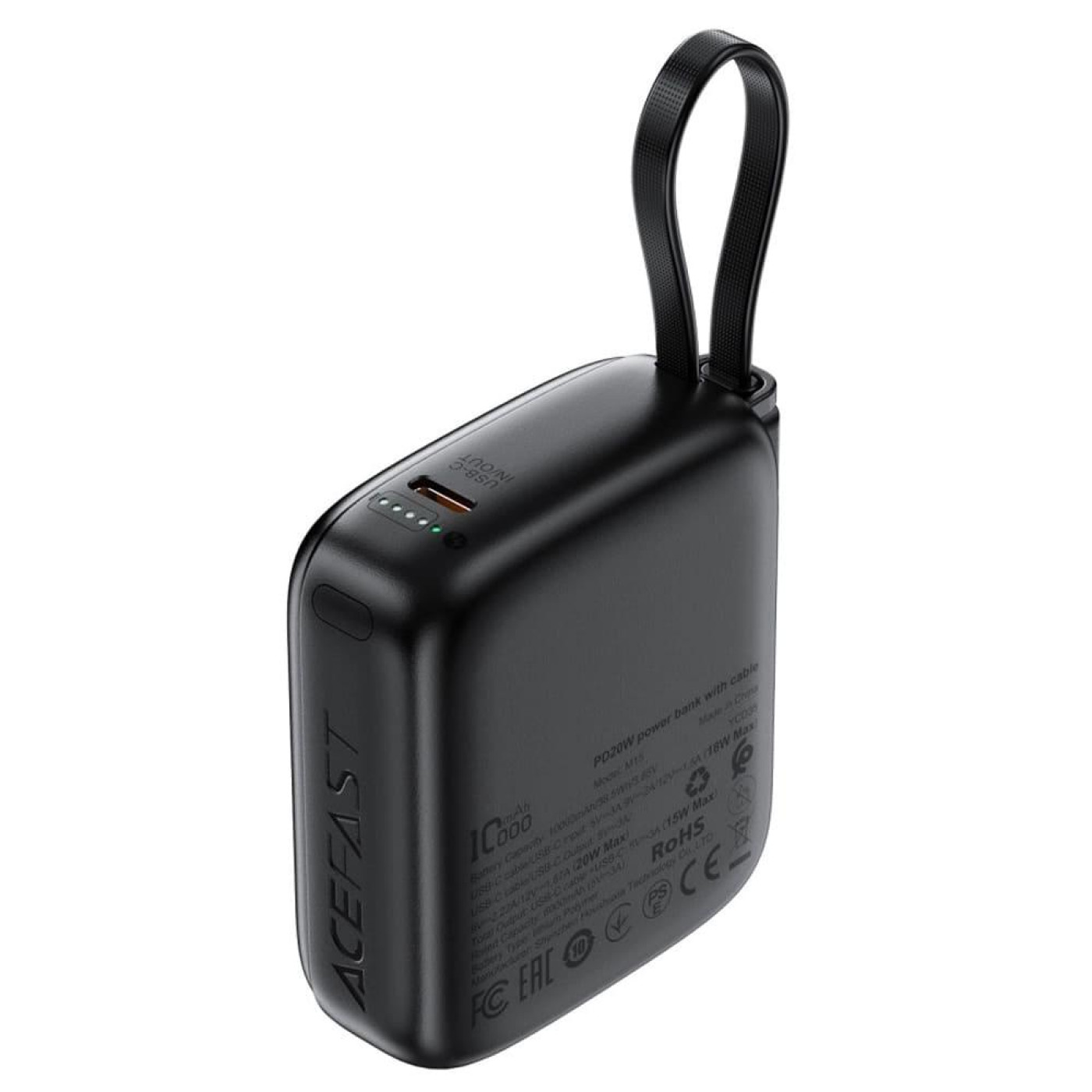 Павербанк Acefast Black 10 000 mAh / 20 Вт (6974316283973)