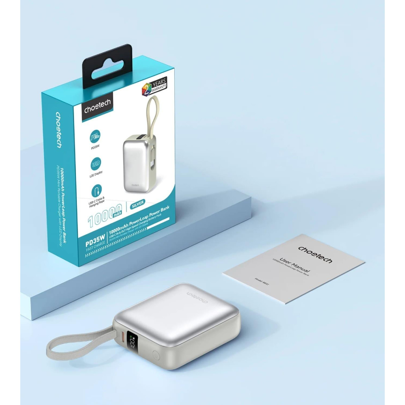 Павербанк Choetech Gray 10 000 mAh / 35 Вт (B832-GY)