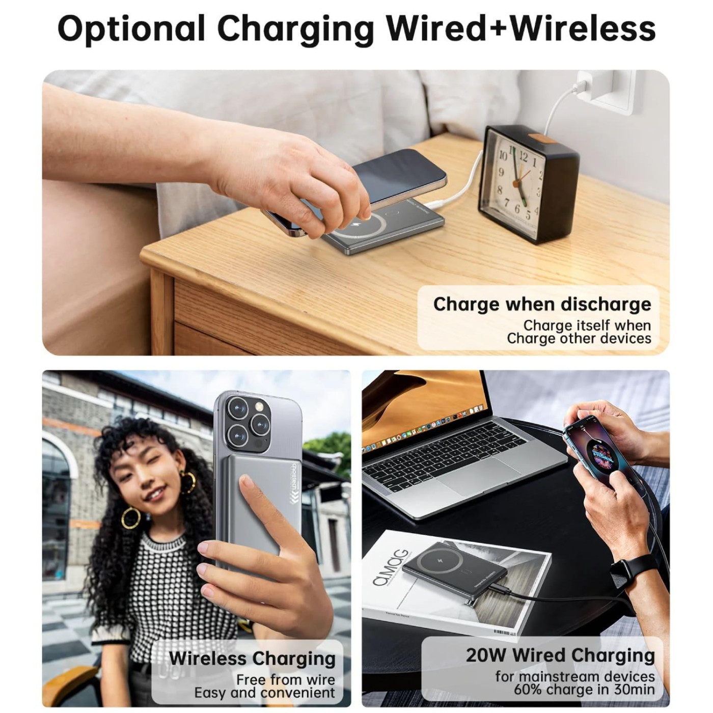 Павербанк Choetech Magnetic Wireless Black 5 000 mAh / 20 Вт (B738-CCBK)