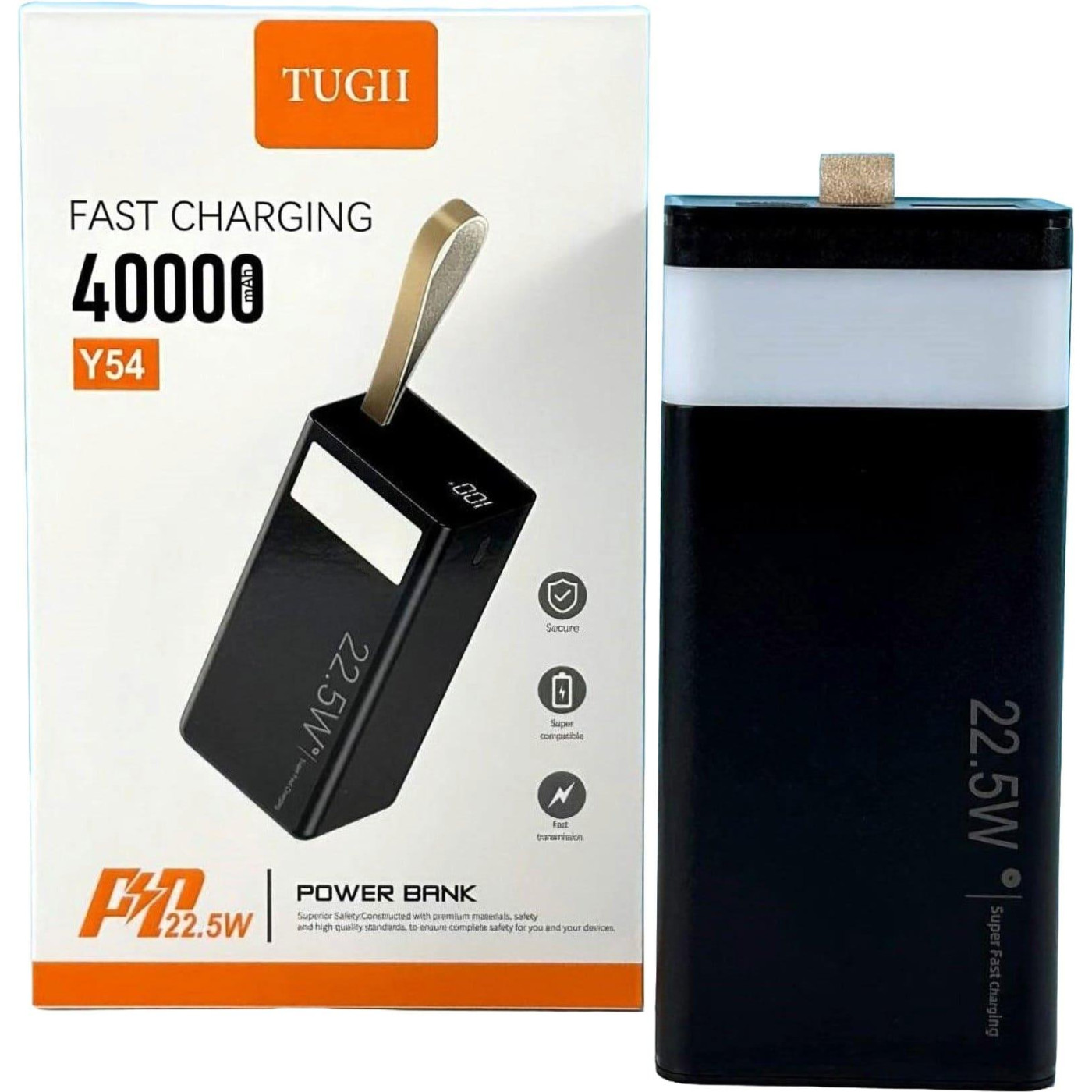 Павербанк TUGII Black 40 000 mAh / 22.5 Вт (TUGII-Y54)