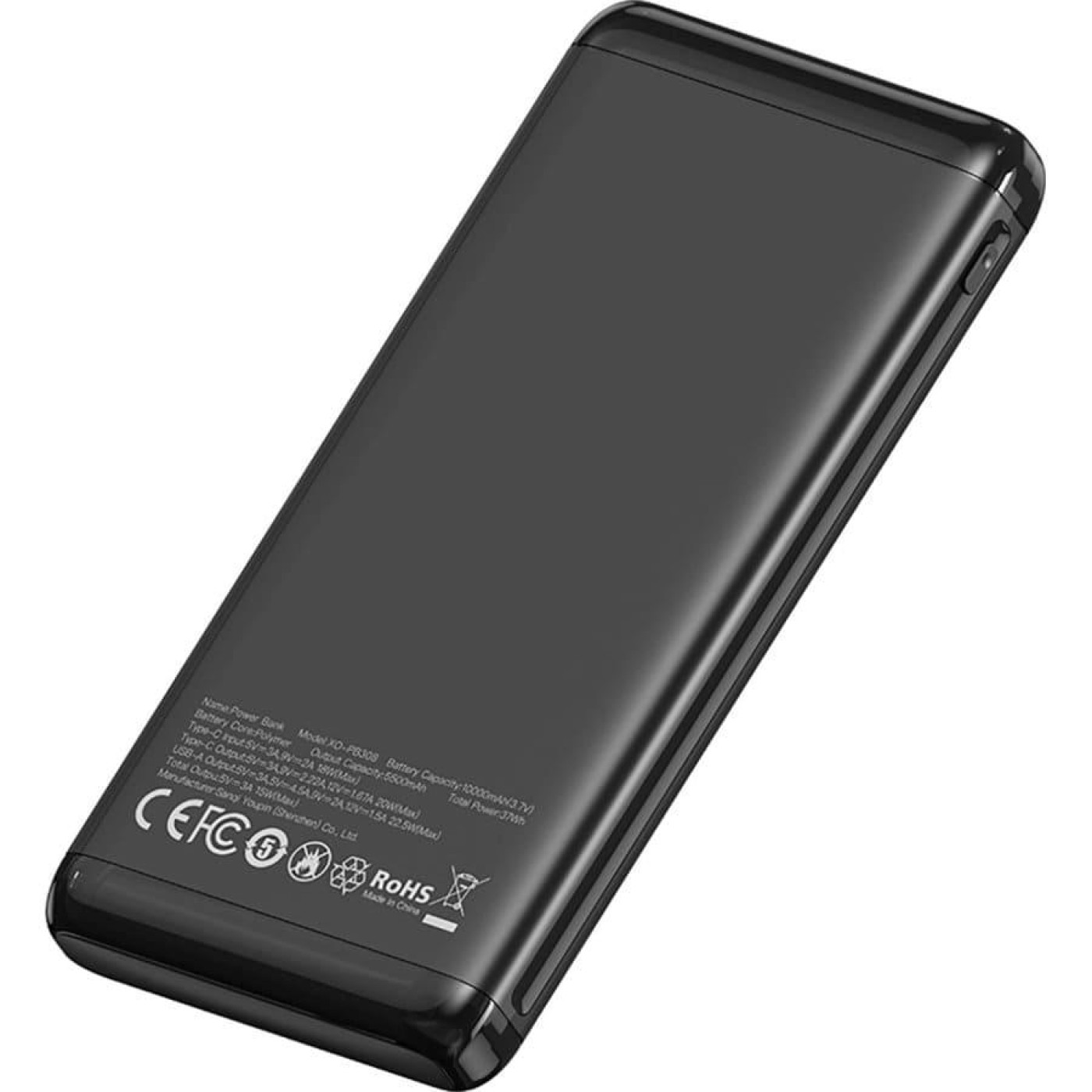 Павербанк XO Black 10 000 mAh / 22.5 Вт (PB308.black)