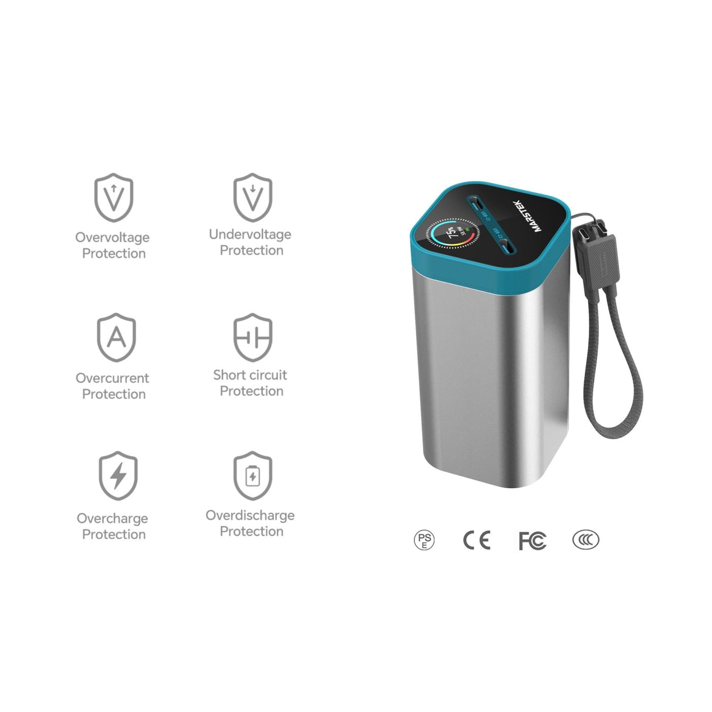 Павербанк Marstek Gray 20 000 mAh / 65 Вт (P327D)