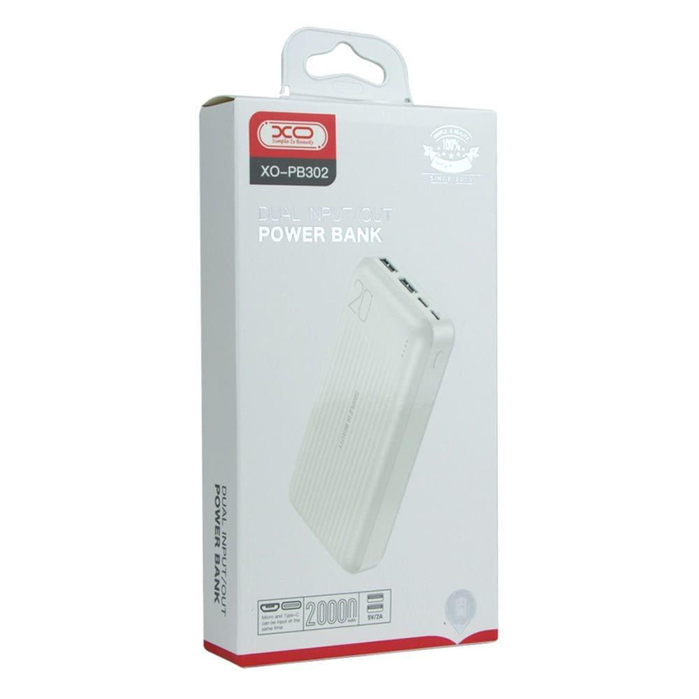 Павербанк XO White 20 000 mAh / 10 Вт (PB302.white)