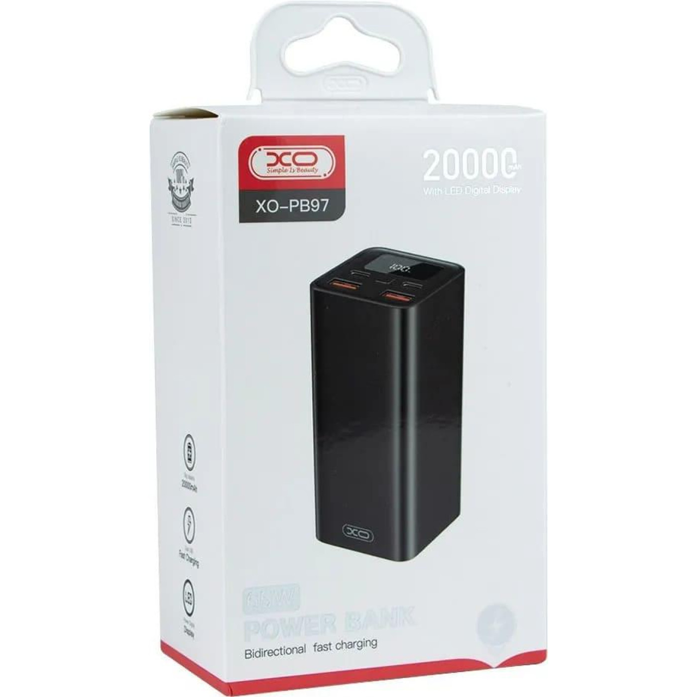 Павербанк XO Black 20 000 mAh / 65 Вт (PB97.black)