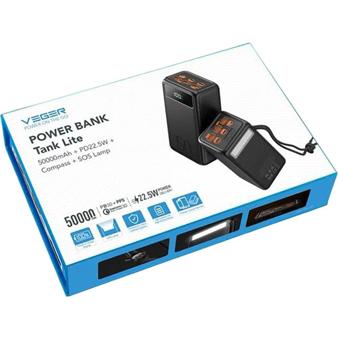 Павербанк Veger Black 50 000 mAh / 22.5 Вт (W5001.black)