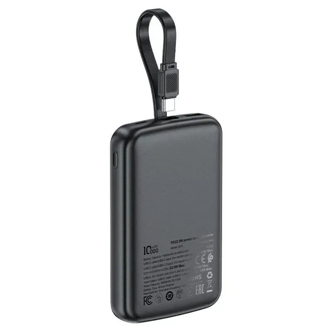 Павербанк Acefast Black 10 000 mAh / 22.5 Вт (6974316283959)