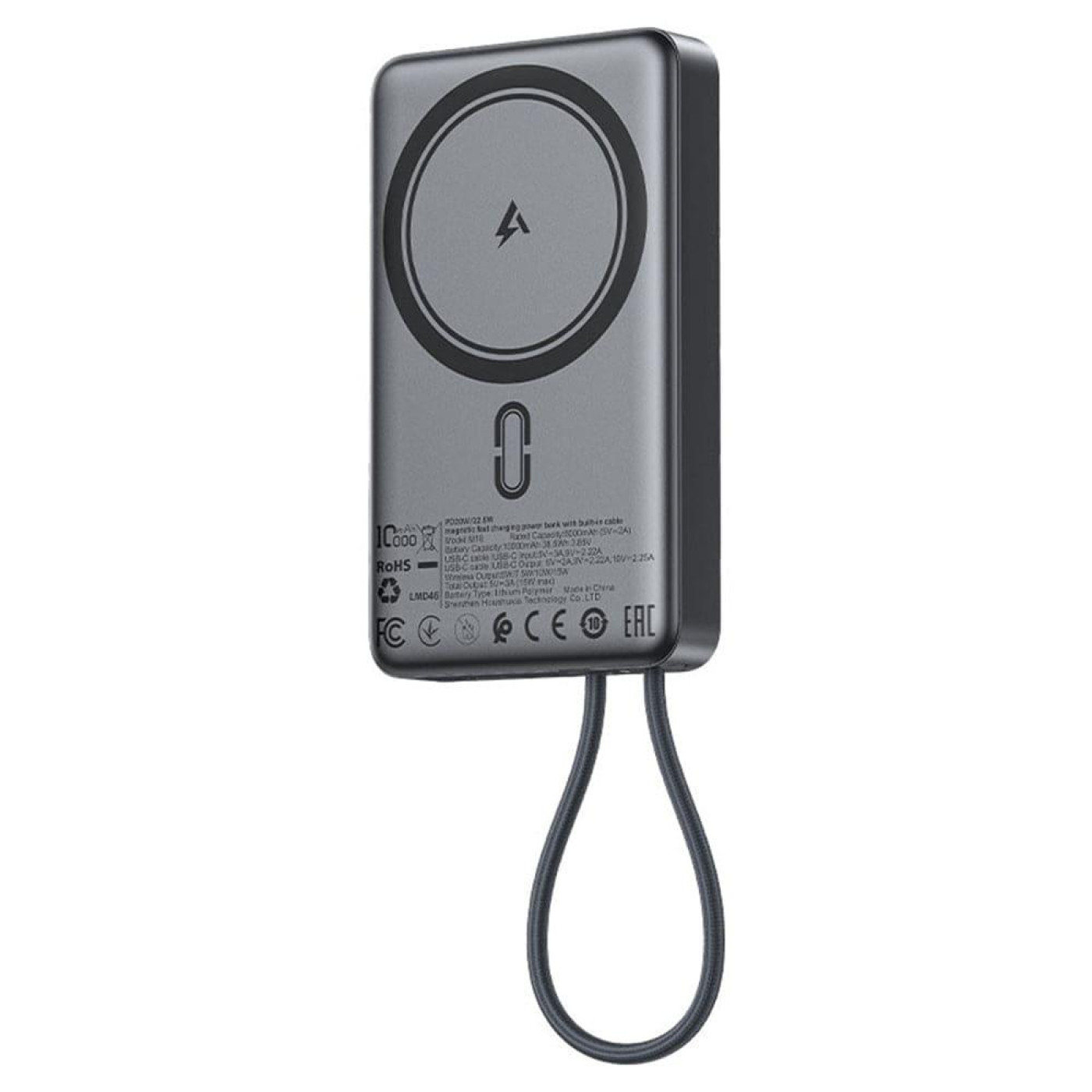 Павербанк Acefast Black 10 000 mAh / 22.5 Вт (6974316284017)