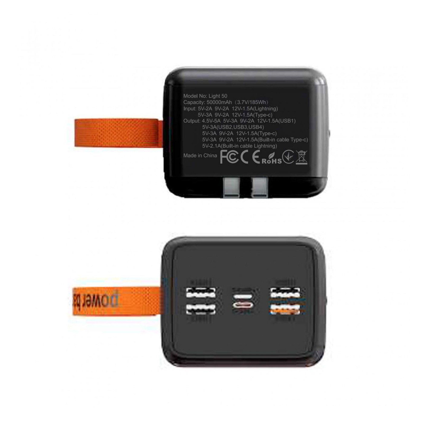 Павербанк Aspiring Black-orange 50 000 mAh / 22.5 Вт (PB-L50)