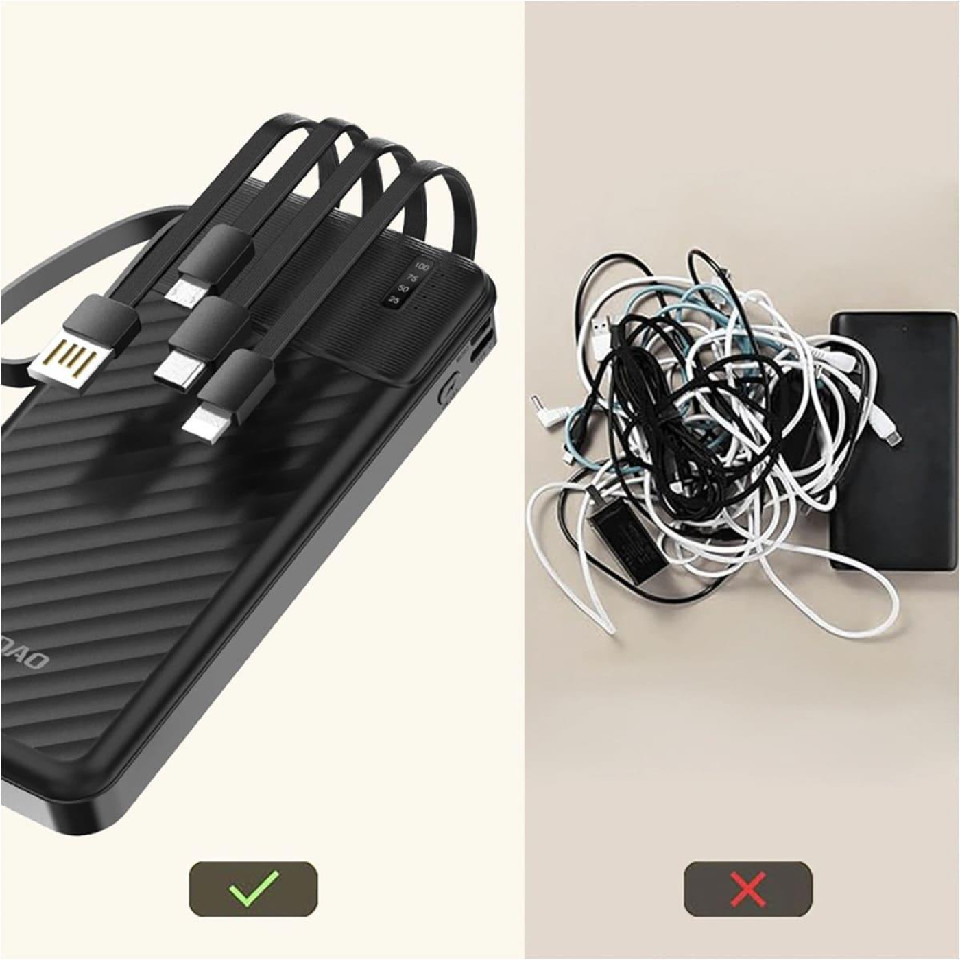 Павербанк Dudao Black 10 000 mAh / 10 Вт (6977196681853)