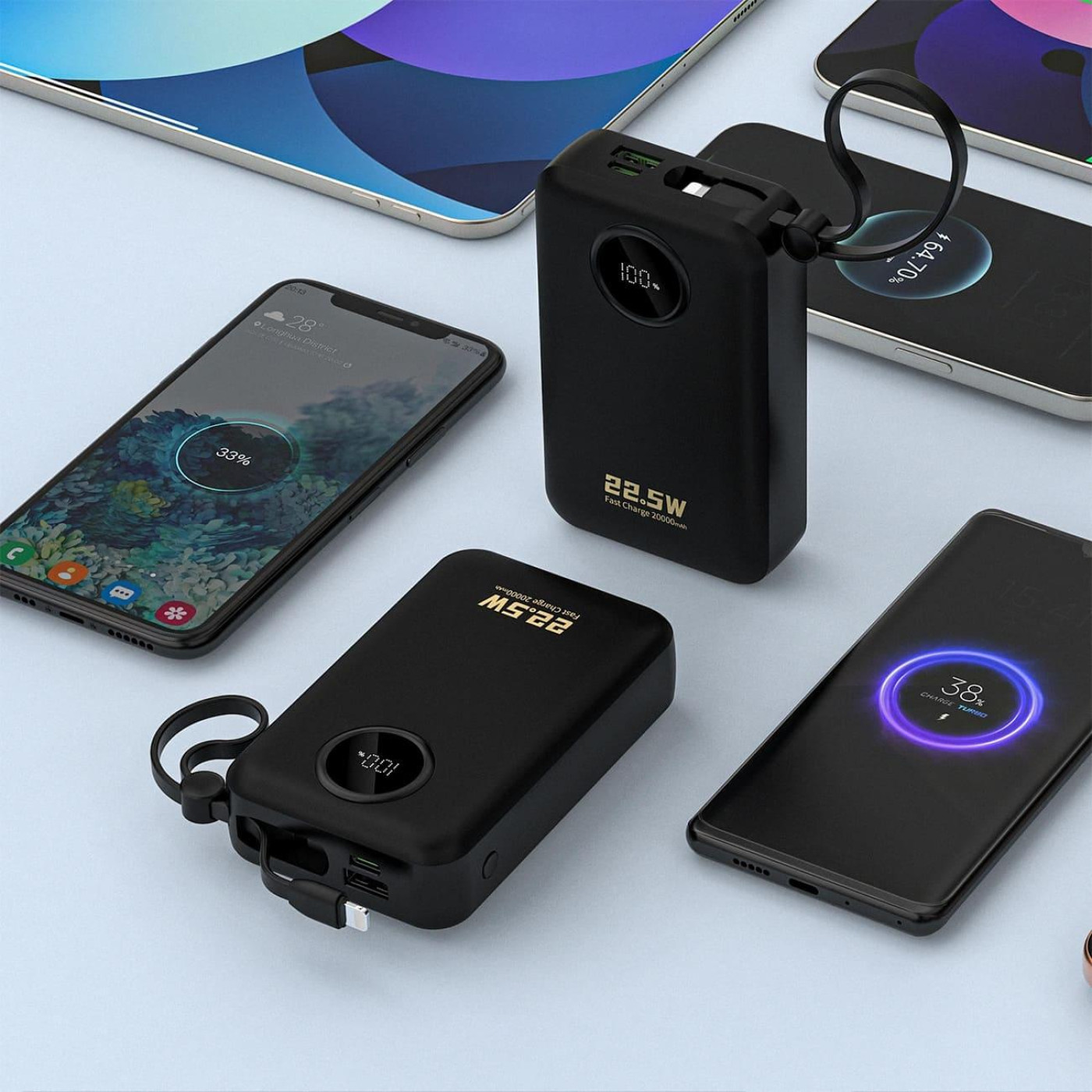 Павербанк Dudao Black 20 000 mAh / 22.5 Вт (6977196680016)