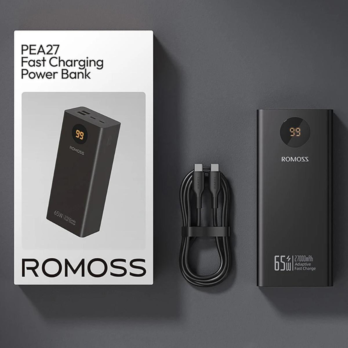 Универсальна мобильна батарея Romoss PEA27S Pro 27000mAh 65W Black (PEA27-282-2111H)
