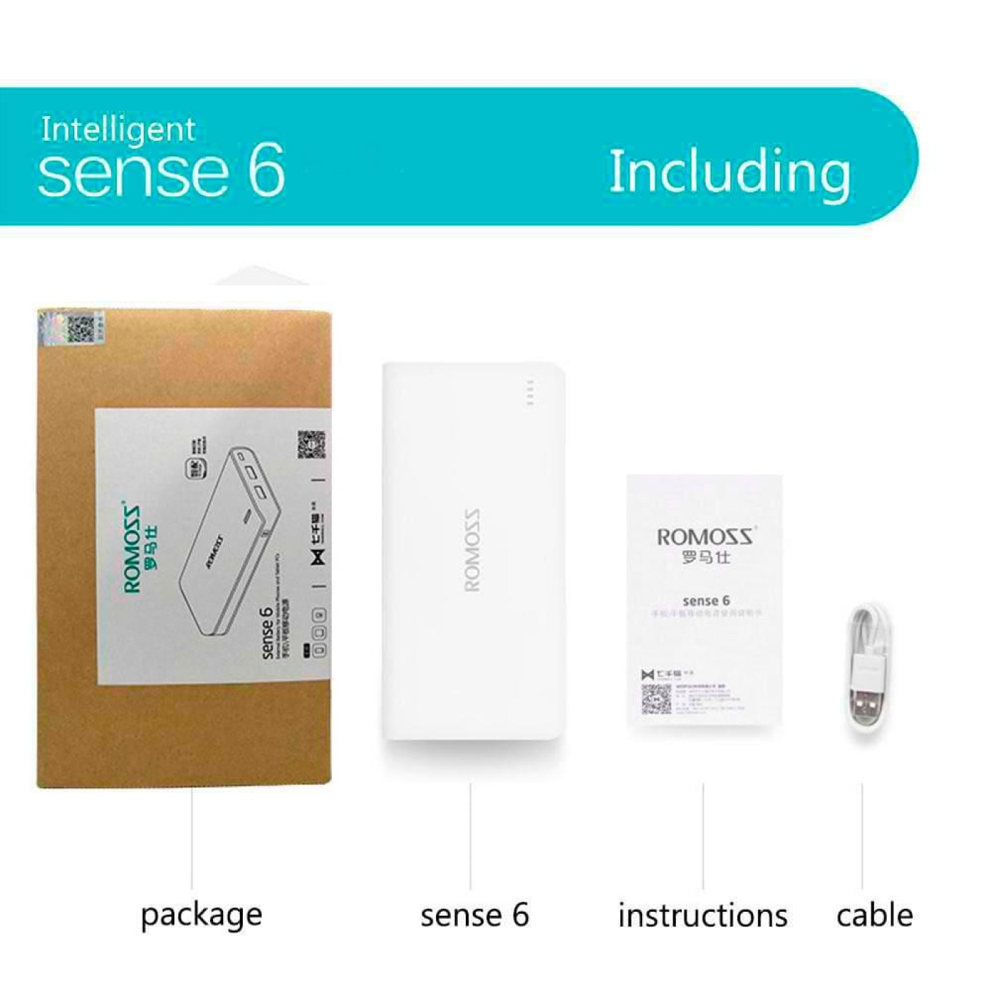 Универсальна мобильна батарея Romoss Sense6F 20000mAh 22.5W White (PPH80-611-1121H)