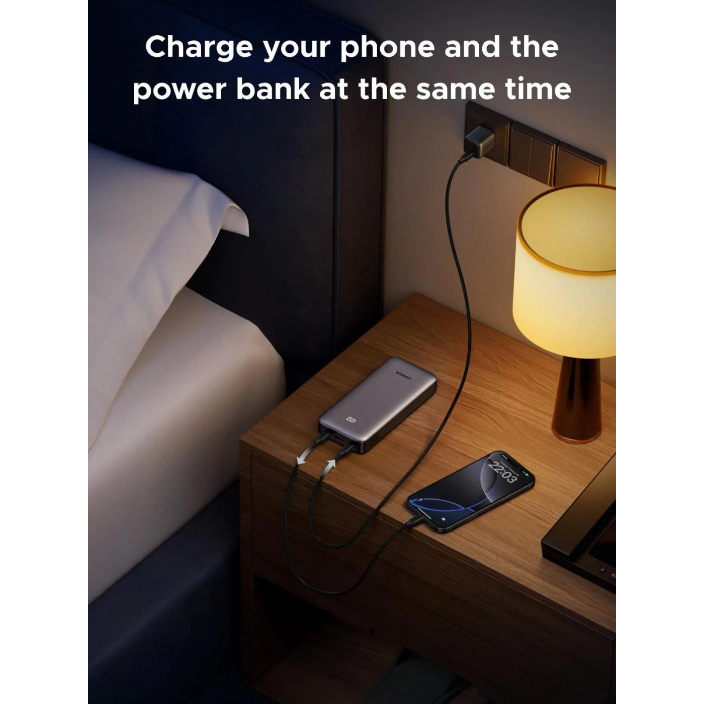 Павербанк Ugreen Gray 20 000 mAh / 30 Вт (55989B)