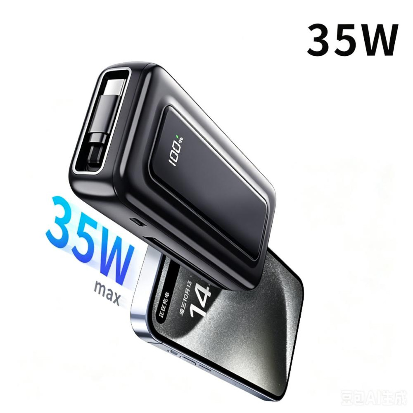 Павербанк ATRIA Black 10 000 mAh / 35 Вт (WPD-35S)