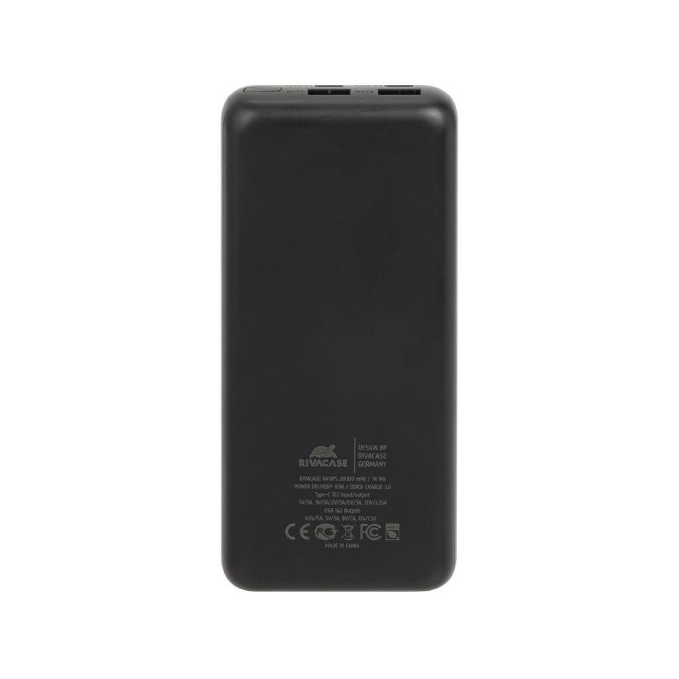 Универсальна мобильна батарея Rivacase Rivapower 20000mAh Black (VA1075)