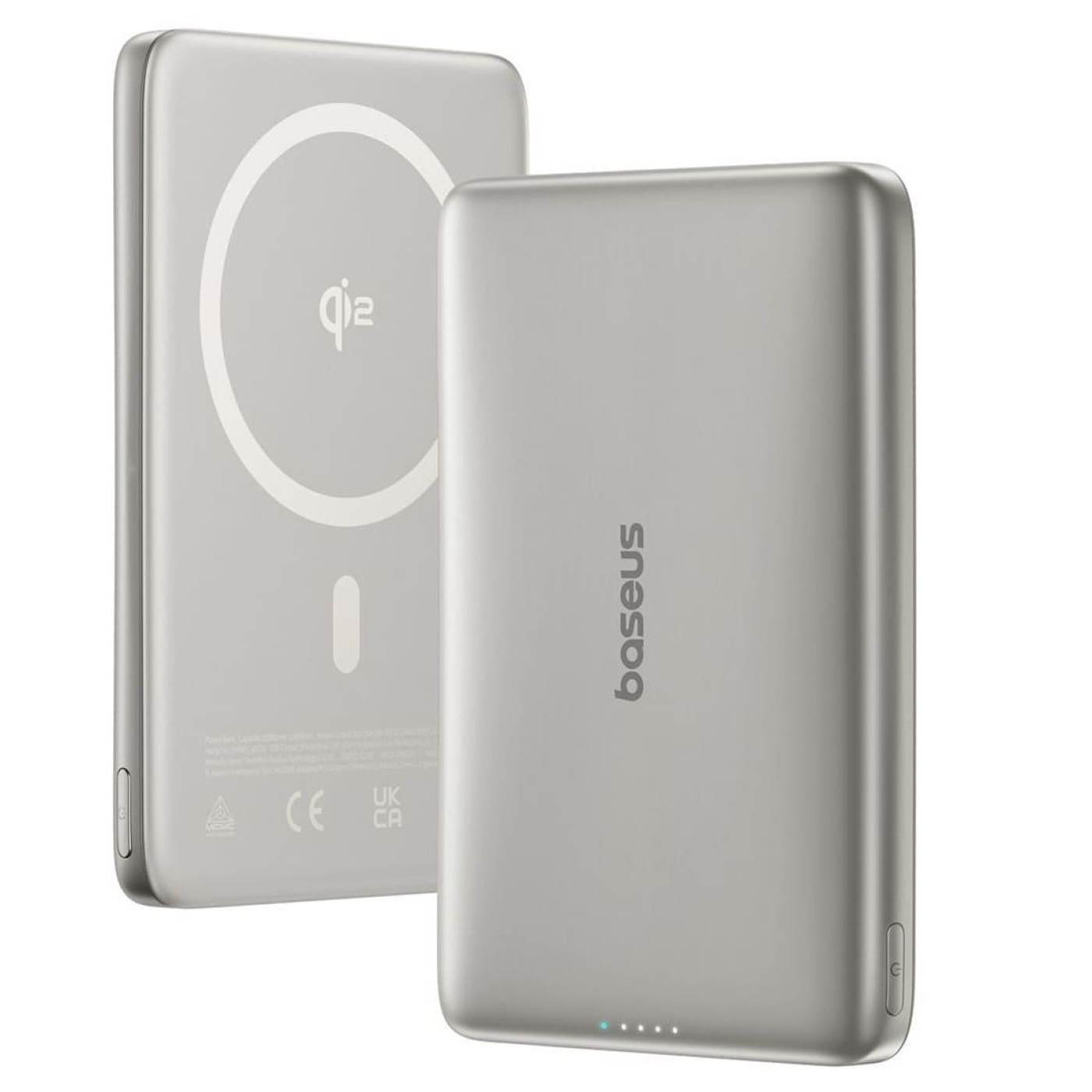 Павербанк Baseus PicoGo Ultra-Slim Qi2 Silver 10 000 mAh / 27 Вт (E0027203)