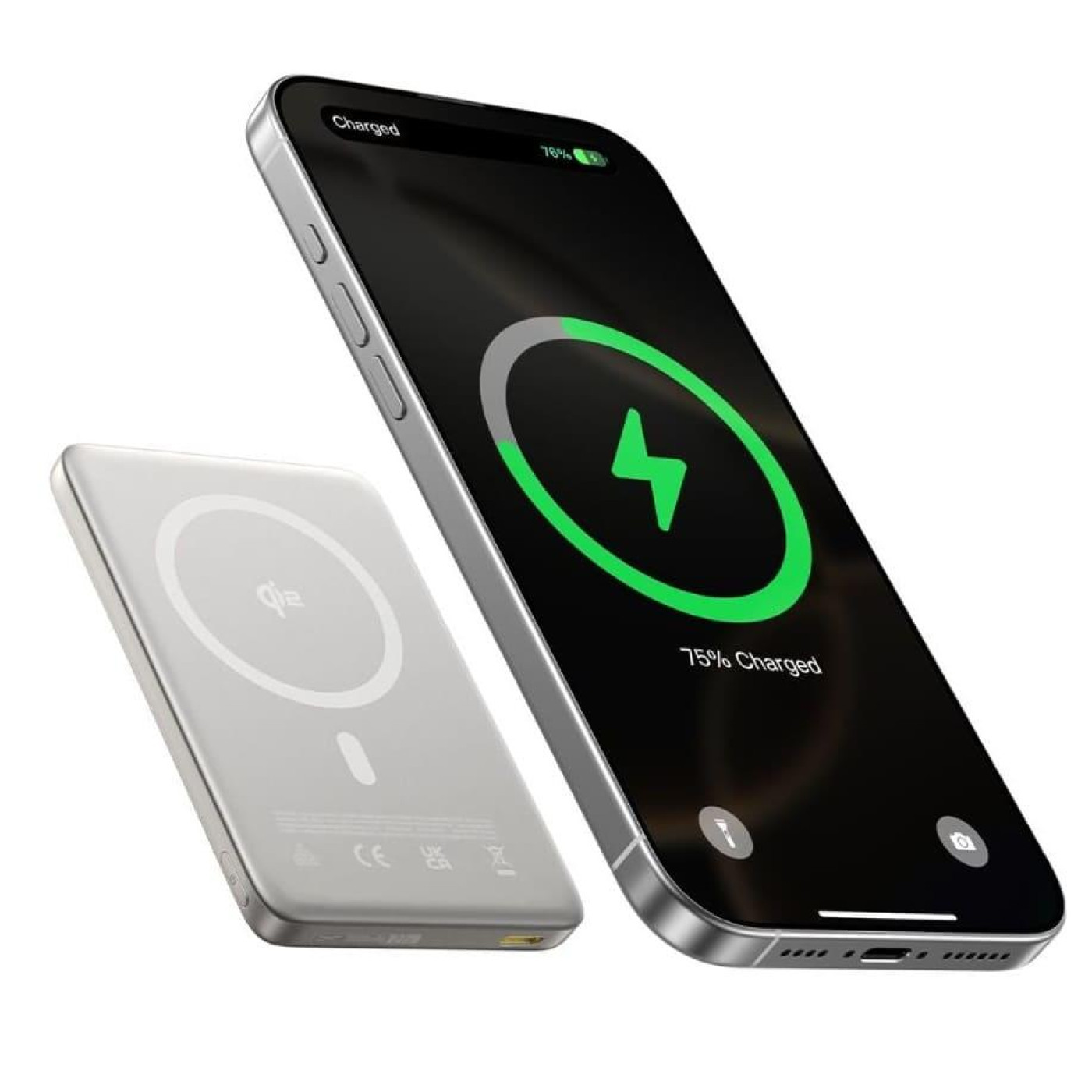 Павербанк Baseus PicoGo Ultra-Slim Qi2 Silver 10 000 mAh / 27 Вт (E0027203)