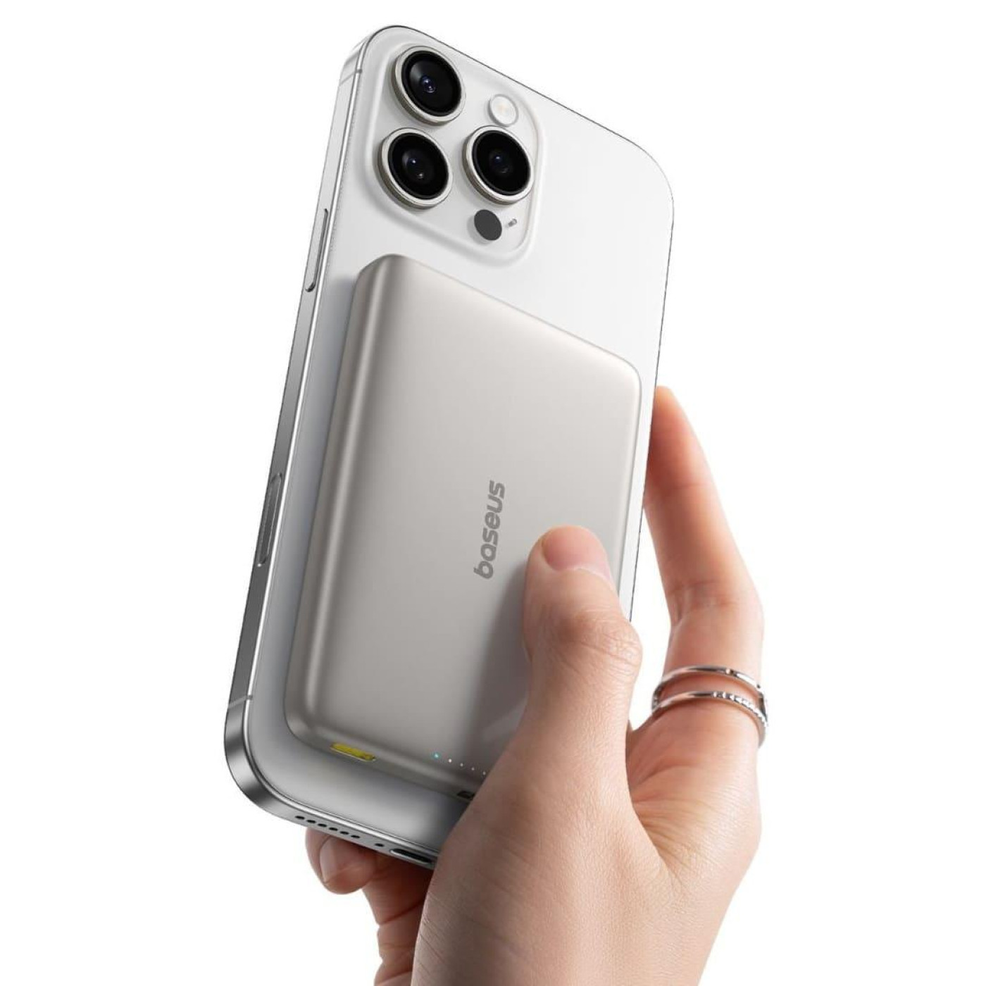 Павербанк Baseus PicoGo Ultra-Slim Qi2 Silver 10 000 mAh / 27 Вт (E0027203)