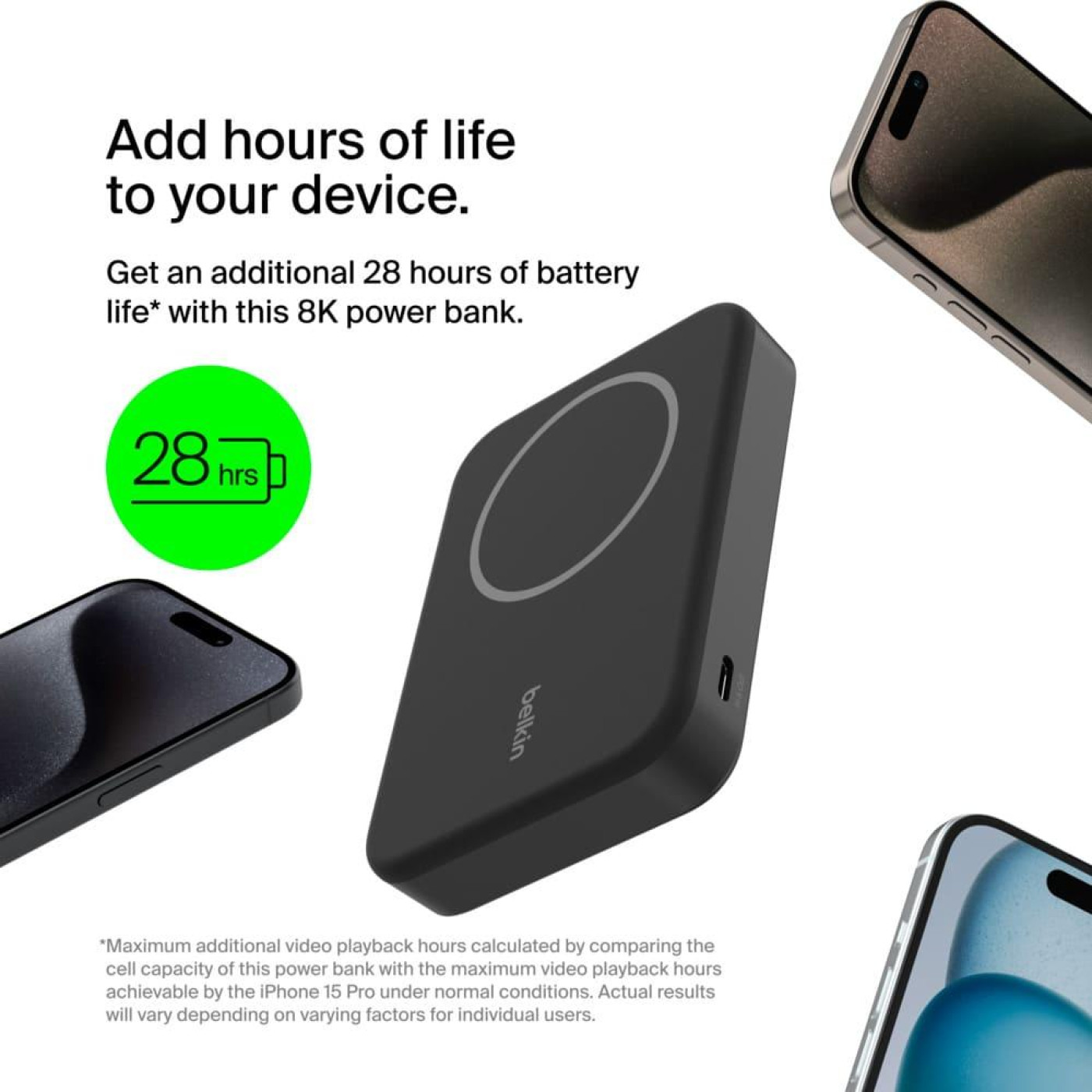 Павербанк Belkin Black 8 000 mAh / 15 Вт (BPD007BTBK)