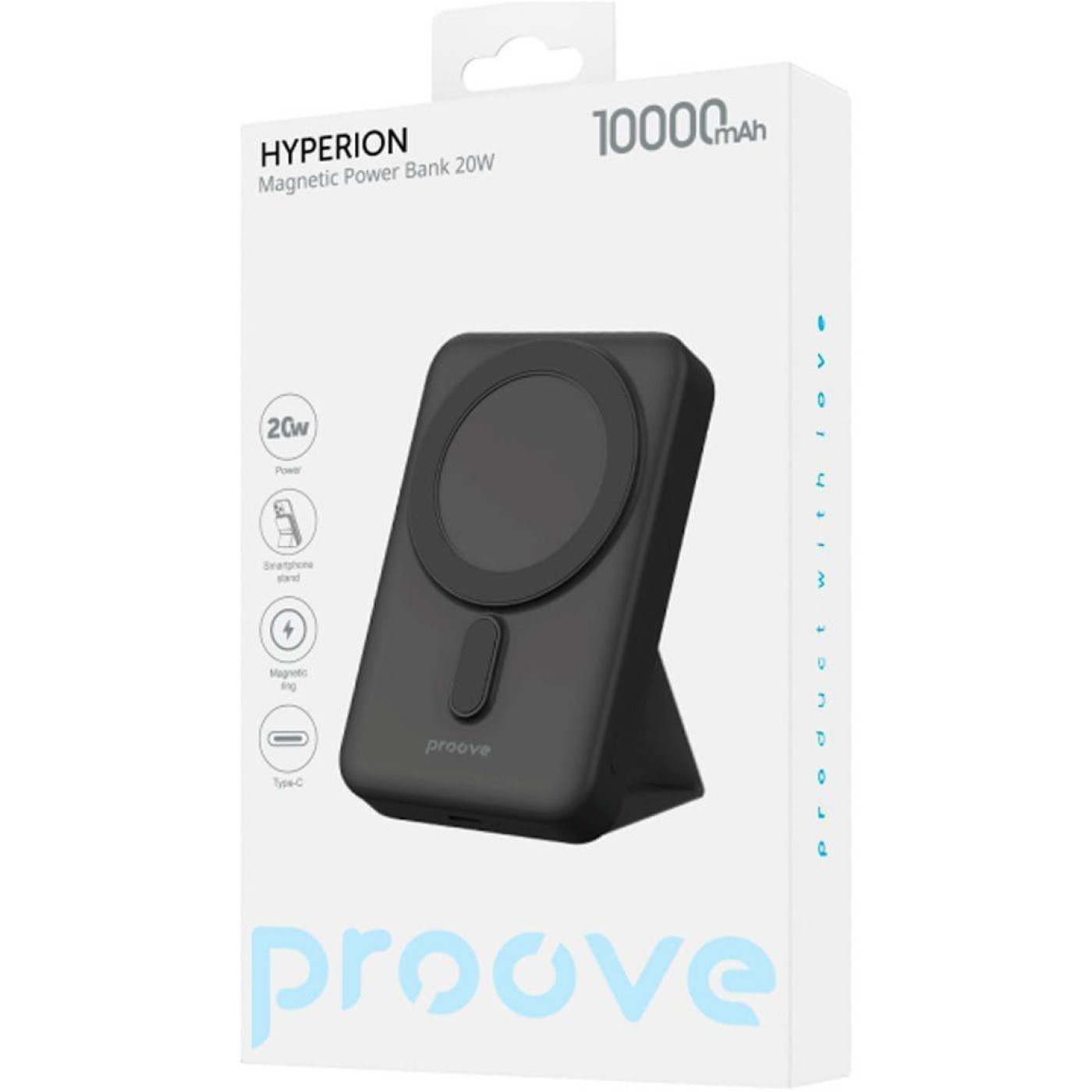 Павербанк Proove Hyperion Black 10 000 mAh / 20 Вт (PBHN15020001)
