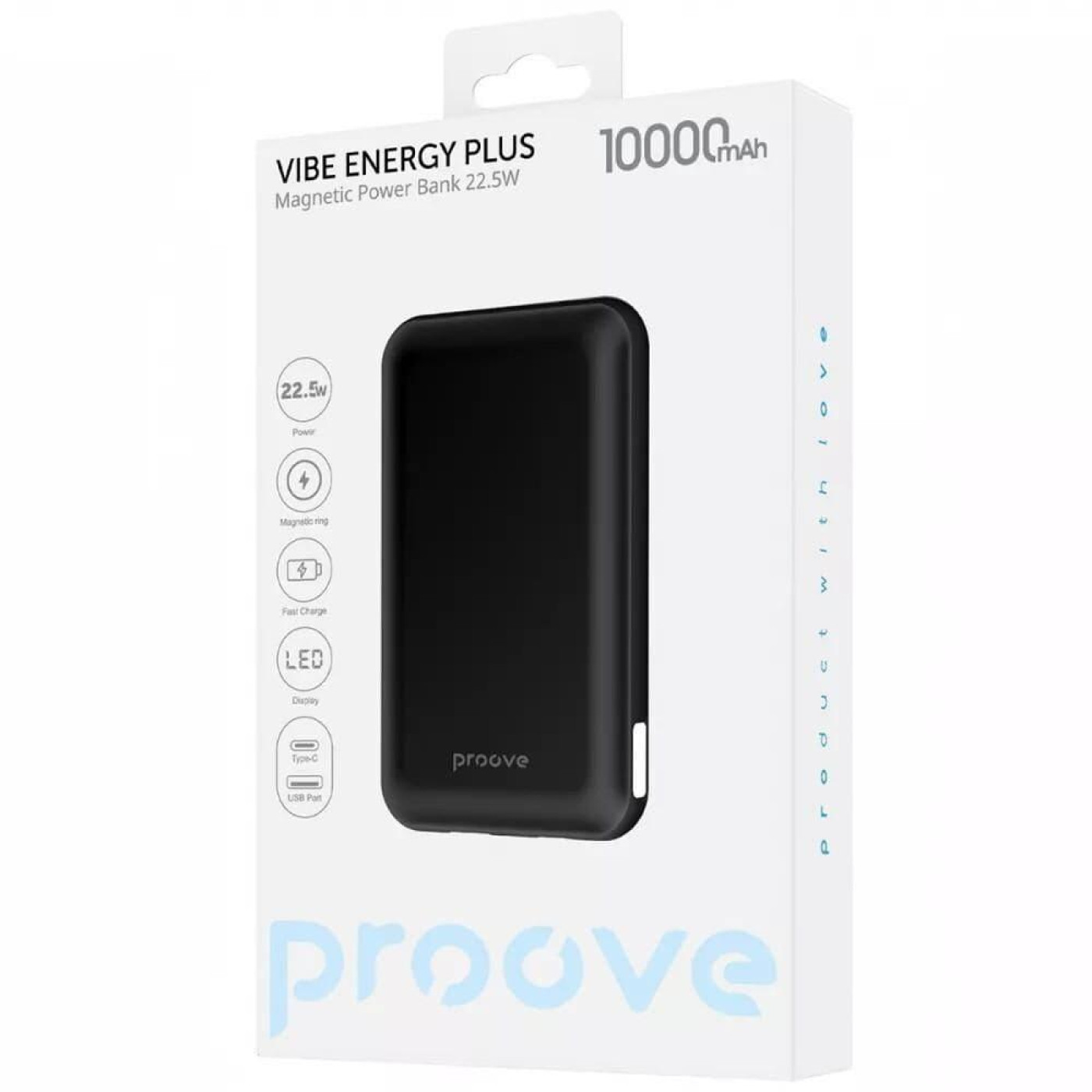 Павербанк Proove Vibe Energy Plus Black 10 000 mAh / 22.5 Вт (PBVE15012203)