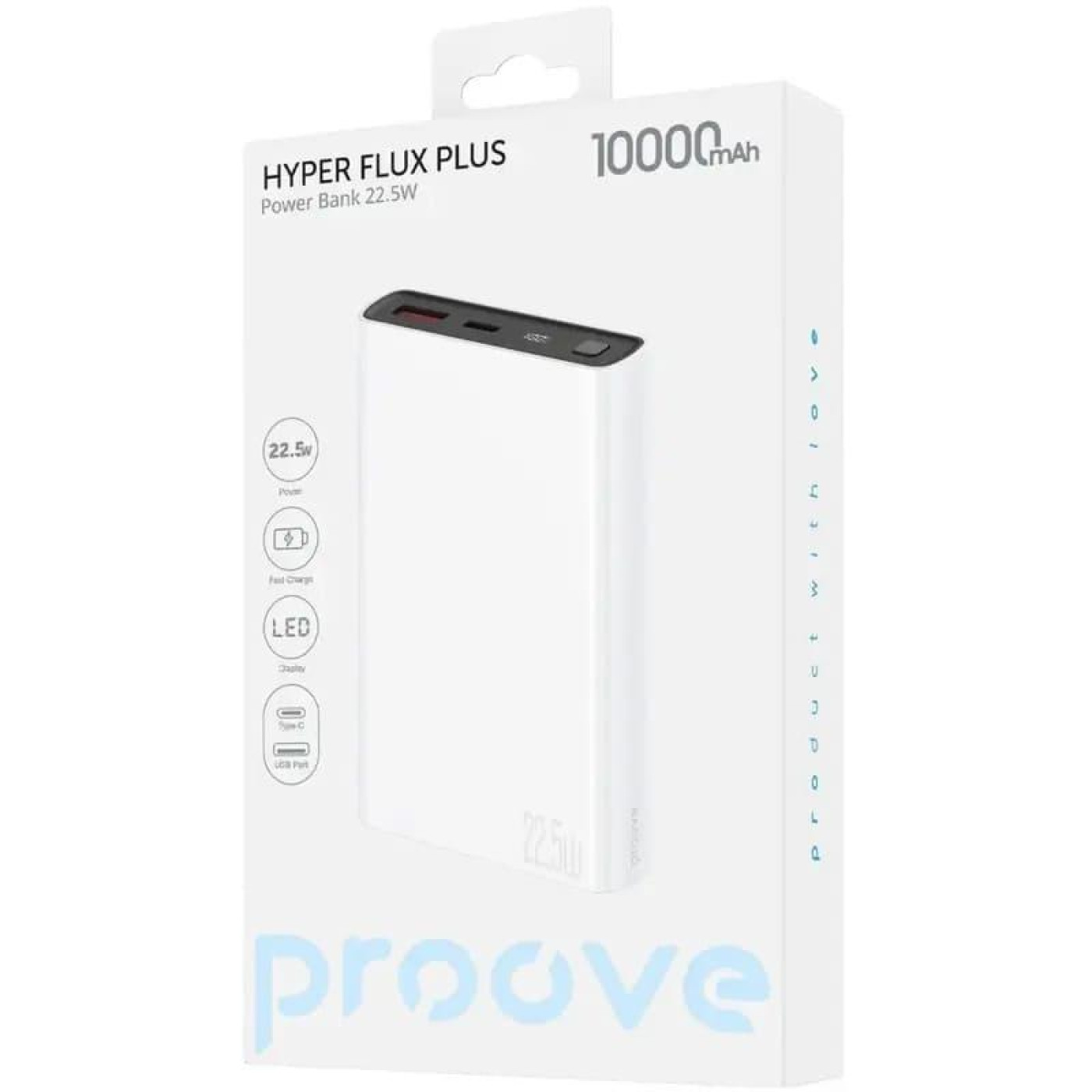 Павербанк Proove Hyper Flux White 10 000 mAh / 22.5 Вт (PBH120120002)
