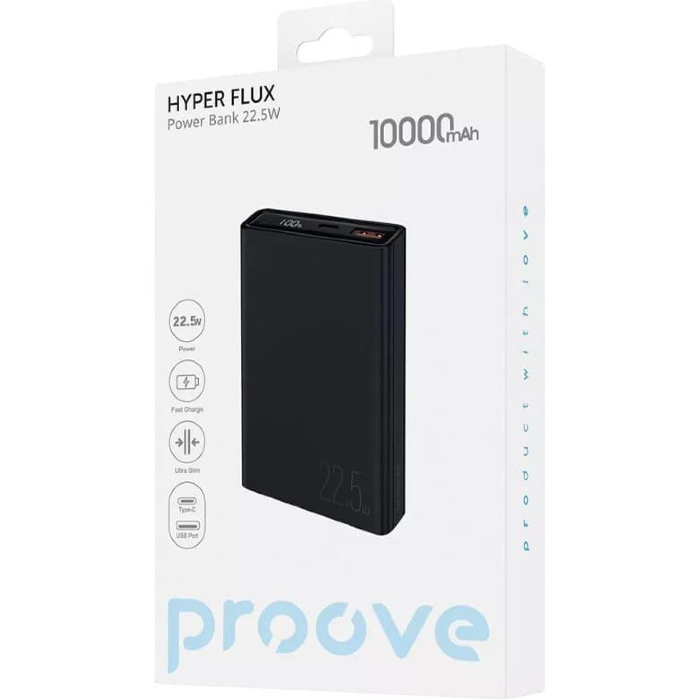 Павербанк Proove Hyper Flux Plus Black 10 000 mAh / 22.5 Вт (PBF122120001)