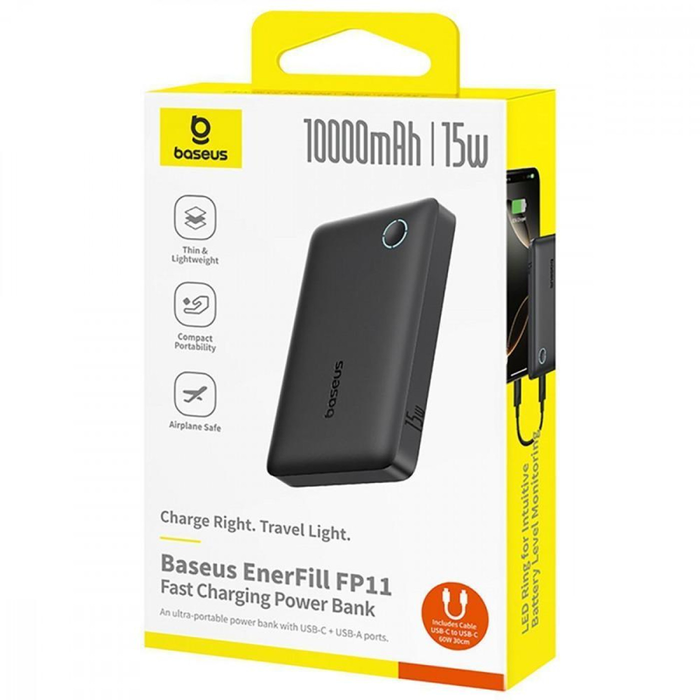 Павербанк Baseus EnerFill Bipow2 Pro Black 10 000 mAh / 15 Вт (P1008210C123-00)