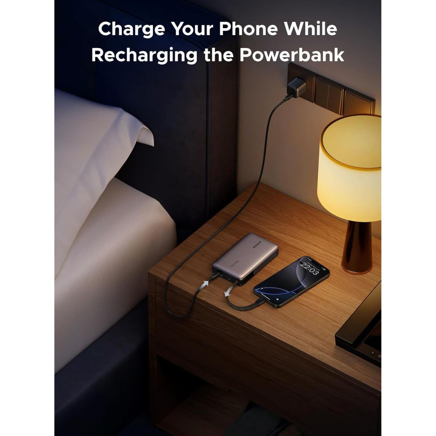Павербанк Ugreen Gray 20 000 mAh / 145 Вт (55992B)