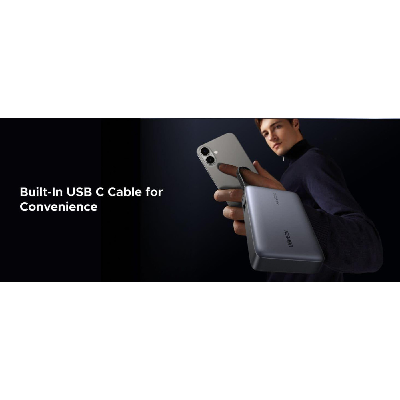Павербанк Ugreen Gray 20 000 mAh / 67 Вт (55996B)