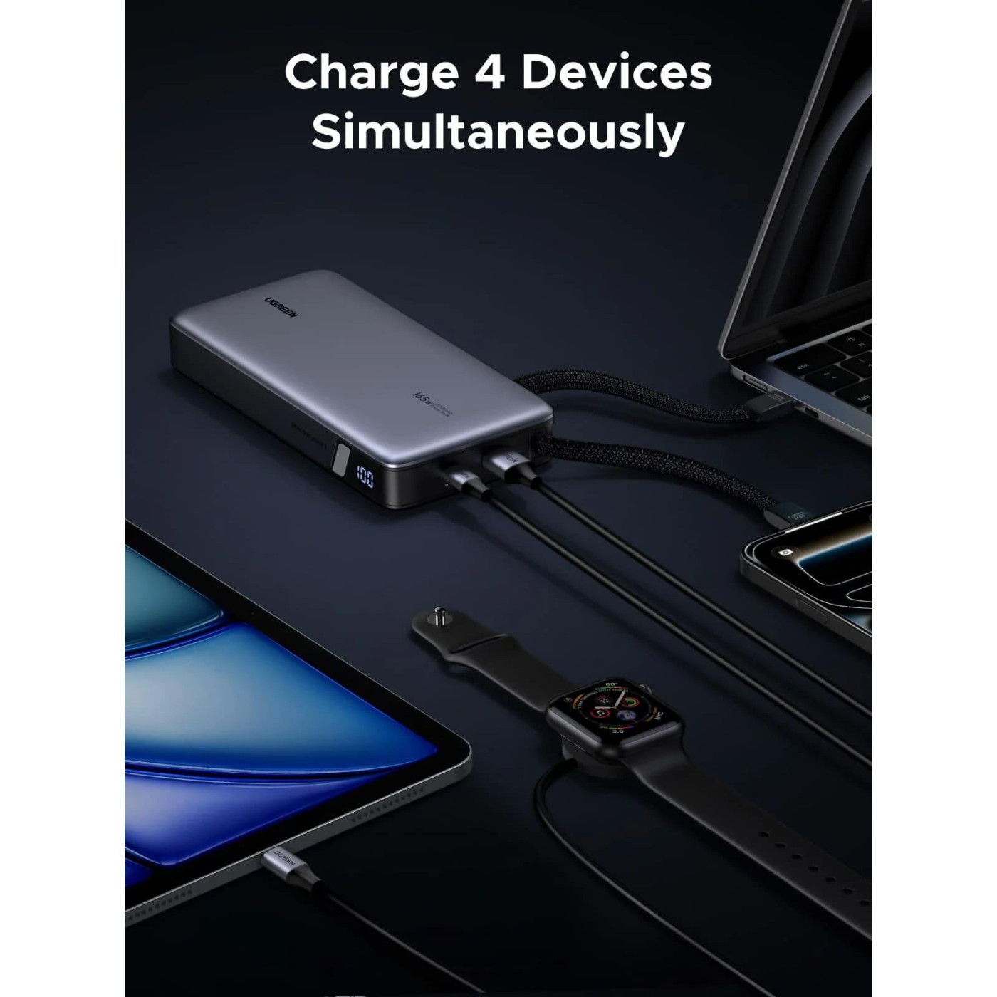 Павербанк Ugreen Gray 25 000 mAh / 165 Вт (55995B)