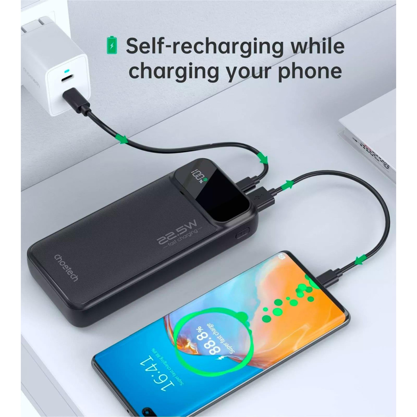 Павербанк Choetech Black 20 000 mAh / 22.5 Вт (B729)