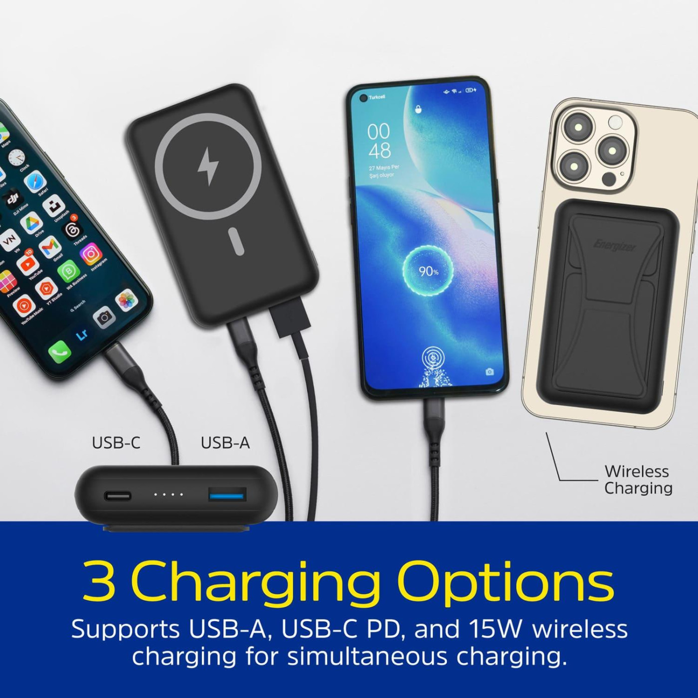 Павербанк Energizer Magnetic Black 10 000 mAh / 22.5 Вт (QM10002PQ)